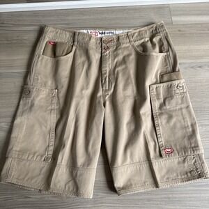 Ecko Unltd Shorts Mens 38 Y2K Vintage Baggy Fit Cargo Skater‎ Grunge Khaki